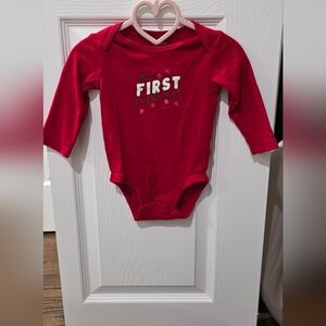 Carter's 1st Christmas Festive Red Baby Bodysuit